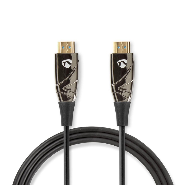 Nedis Aktiv Optisk High Speed HDMI-kabel med Ethernet | HDMI™ Stik | HDMI™ Stik | 4K@60Hz | 18 Gbps | 50.0 m | Runde | PVC | Sort | Gaveæske