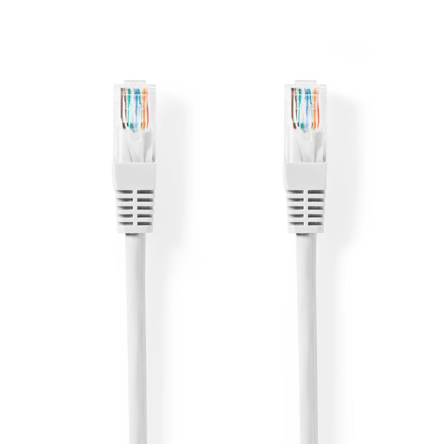 Cat 5e kabel | U/UTP | RJ45 Han | RJ45 Han | 5.00 m | Runde | PVC | Hvid | Mærke
