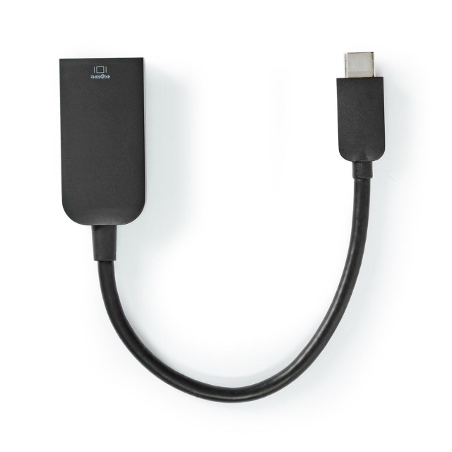 Nedis USB-C™ Adapter | USB 3.2 Gen 1 | USB-C™ Han | HDMI ™ -udgang | 4K@60Hz | 0.20 m | Runde | Nikkelplateret | PVC | Sort | Plastikpose