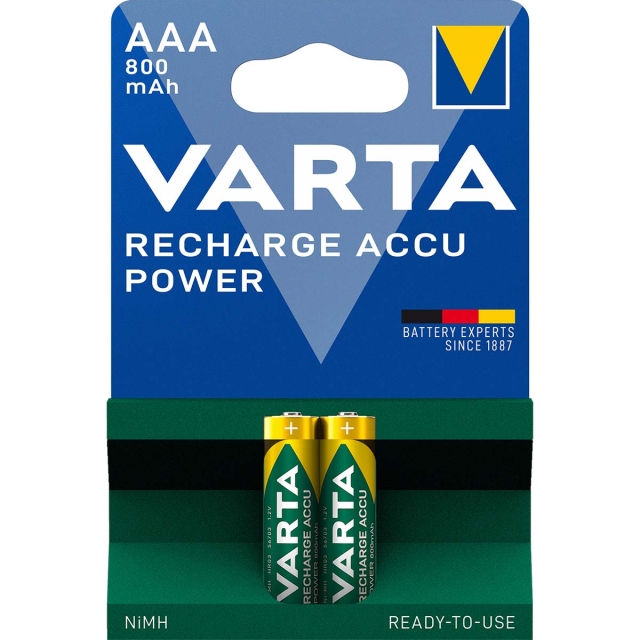 Genopladelige Ni-MH Batteri AAA | 1.2 V DC | 800 mAh | Forudladet | 2-Blister