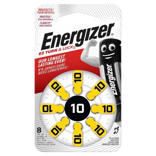 Energizer Zink-Air Batteri Pr70 Type 10 | 1.4 V DC | 92 mAh | Antal batterier: 8 stk. | Hearing Aid | Sølv