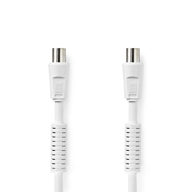 Nedis Coax Cable | IEC (Coax) Han | IEC (Coax) Hun | Nikkelplateret | 100 dB | 75 Ohm | Dobbelt afskærmet | 2.00 m | Runde | PVC | Hvid | Box