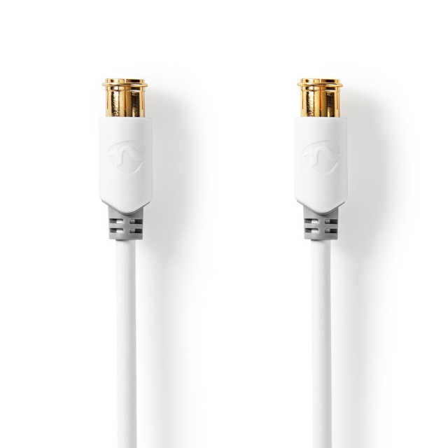 Nedis F Quick - F Quick Cables | F Han Quick | F Han Quick | Guldplateret | 75 Ohm | Dobbelt afskærmet | 5.00 m | Runde | PVC | Hvid | Window Box
