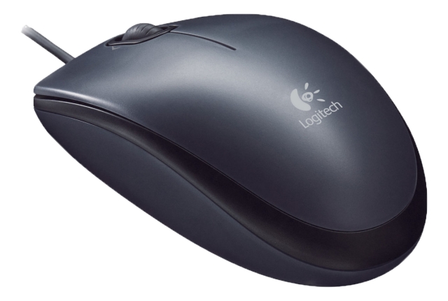 Logitech M90 optical corded USB mouse black