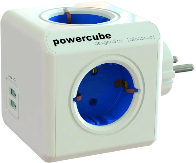 Allocacoc PowerCube Original USB, strømskinne med 4xCEE 7/4-udtag og