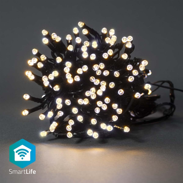 Nedis SmartLife jluelys | Snor | Wi-Fi | Varm Hvid | 200 LED