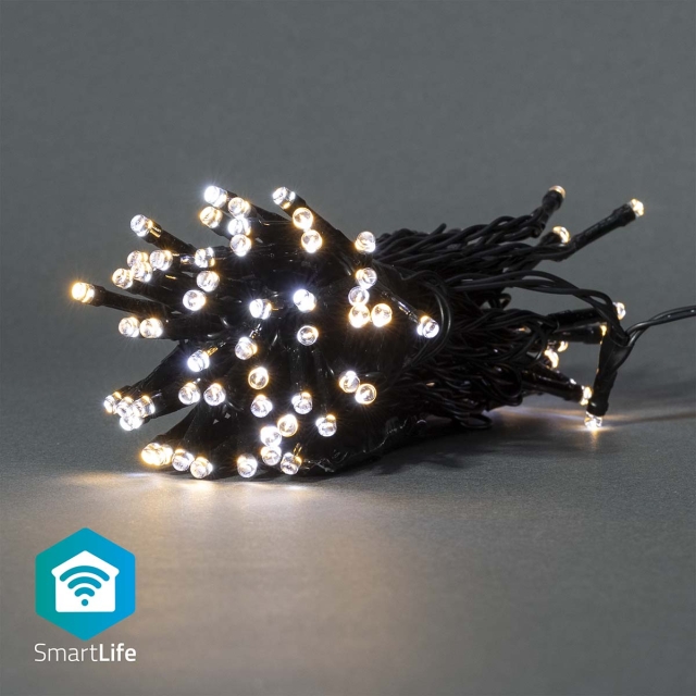 Nedis SmartLife jluelys | Snor | Wi-Fi | Varm til kølig hvid | 50 LED