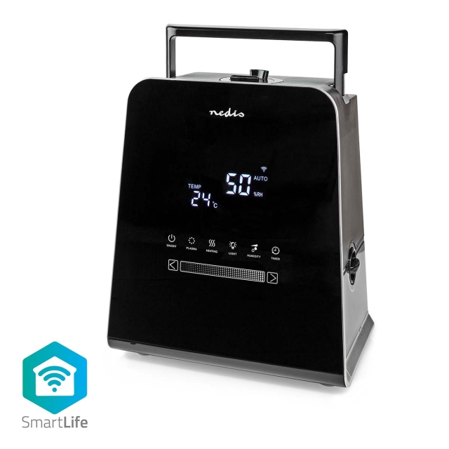 Nedis SmartLife Luftfugter | 110 W | Med kold og varm tåge | 5.5 l | Hygrometer | Timer | Fjernbetjening | Nattilstand | Sort