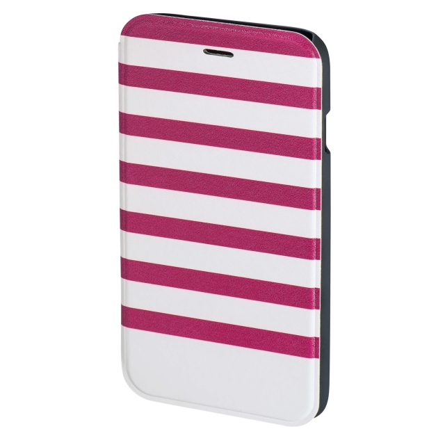 Hama Mobil Wallet DesignLine iPhone 6/6S Stripe Rosa/Hvid