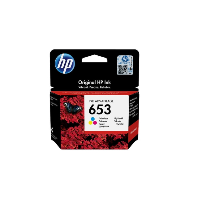 HP Blæk 3YM74AE 653 Tri-colour Cyan Magenta Gul