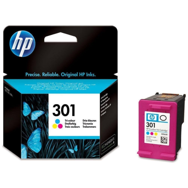 HP Blæk CH562EE 301 Tri-colour Cyan Magenta Gul