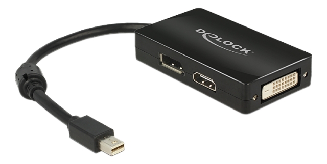 Delock Adapter mini Displayport 1.1 ma to Displayport/HDMI/DVI, black