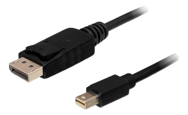 Delock Cable Mini Displayport 1.2 male > Displayport male 4K 60 Hz 5m, svart
