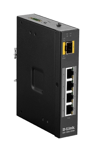 D-Link Switch, 5-Ports, Gigabit, PoE, Plug and play, SFP, black
