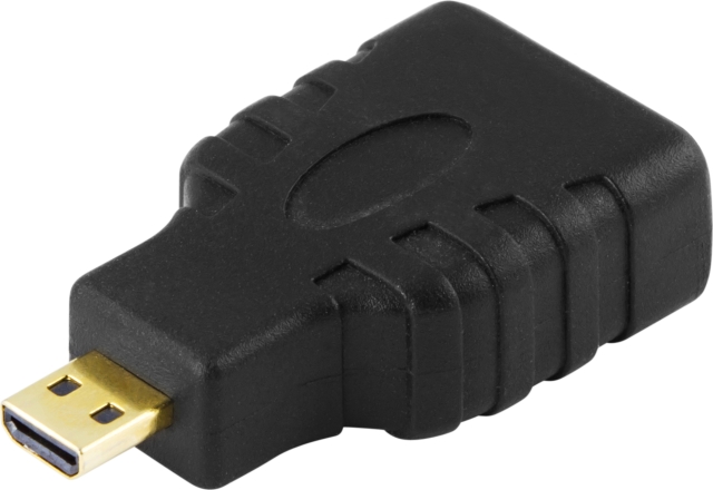 DELTACO HDMI-adapter, <b>HDMI High Speed with Ethernet</b>, micro HDMI