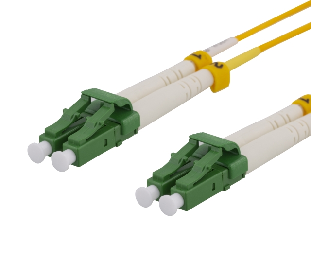 DELTACO OS2 fiber cable LC - LC, duplex, singlemode, APC, 9/125, 1m