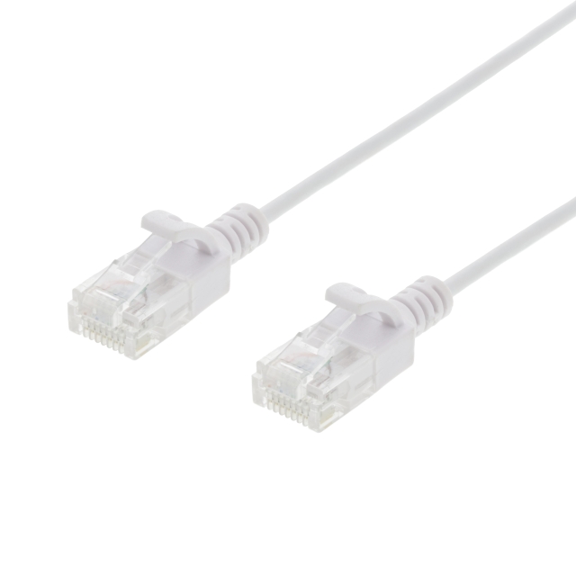 DELTACO Ultra Slim U/UTP Cat.6 patch cable, OD:2.6mm, 1m, white