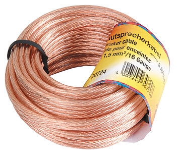 Hama Højttalerkabel 2x1,5mm² 5,0m Transparent