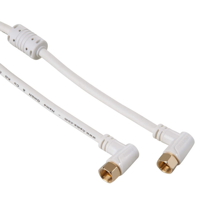 Hama Antennekabel SAT 95dB F-stik 90° 1,5m Hvid TL