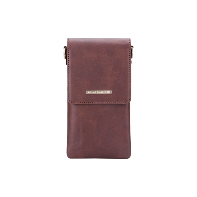 Onsala Mobiltaske med Halsrem Brun Universal tom 6.7"