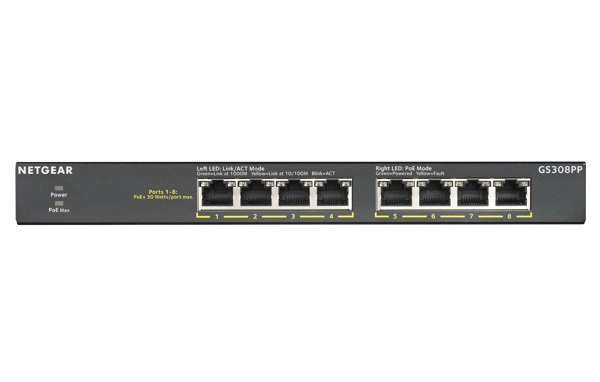 Netgear 8PT GE UNMANAGED SWCH W/POE/POE+