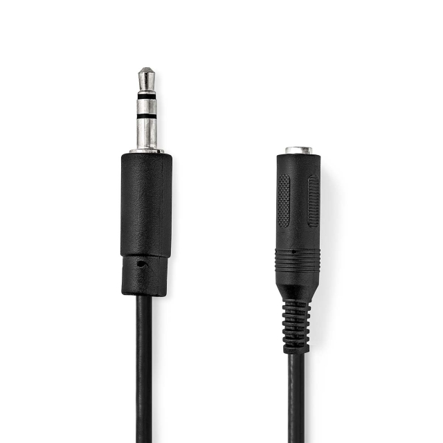 Nedis Stereo Audio kabel | 3.5 mm Hanstik | 6.35 mm Hunstik | Nikkelplateret | 0.20 m | Runde | Sort | Konvolut