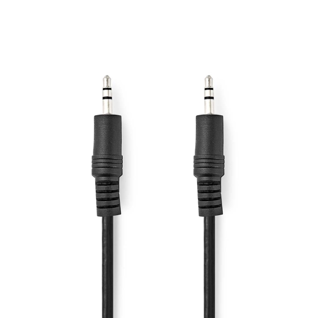 Nedis Stereo Audio kabel | 3.5 mm Hanstik | 3.5 mm Hanstik | Nikkelplateret | 0.50 m | Runde | Sort | Box
