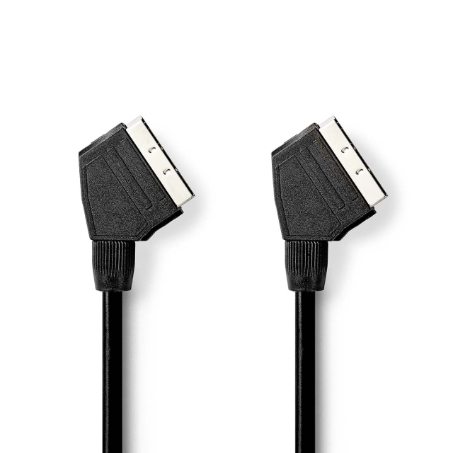 Nedis SCART-kabel | SCART Han | SCART Han | Nikkelplateret | 480p | 2.00 m | Runde | PVC | Sort | Box