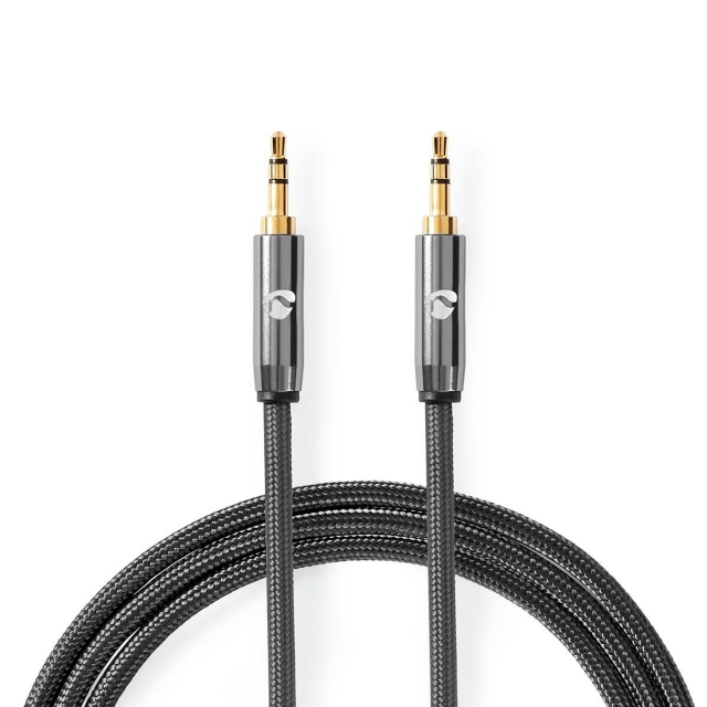 Nedis Stereo Audio kabel | 3.5 mm Hanstik | 3.5 mm Hanstik | Guldplateret | 5.00 m | Runde | Grå / Gun Metal Grå | Cover Window Box