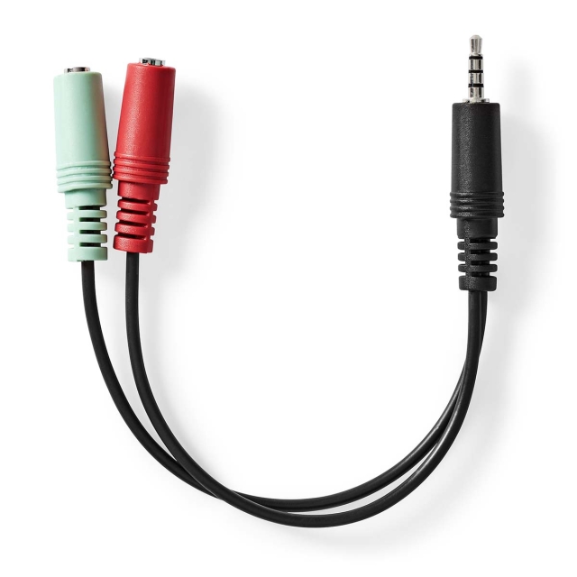 Nedis Stereo Audio kabel | 3.5 mm Hanstik | 2 x 3.5 mm Hunstik | Nikkelplateret | 0.20 m | Runde | Antracit | Box