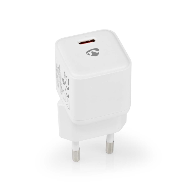 Nedis Vægoplader | 20 W | PD3.0 20W | Hurtigopladningsfunktion | 1.67 A / 2.22 A / 3.0 A | Antal output: 1 | USB-C™ | Automatisk Valgt Spænding | Hvid