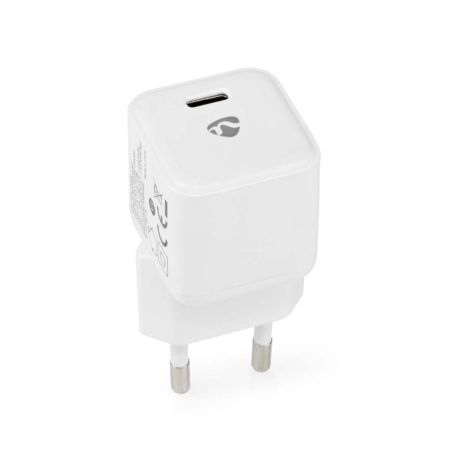 Nedis Vægoplader | 30 W | PD3.0 30W | Hurtigopladningsfunktion | 1.5 / 2.0 / 2.5 / 3.0 A | Antal output: 1 | USB-C™ | Automatisk Valgt Spænding | Hvid
