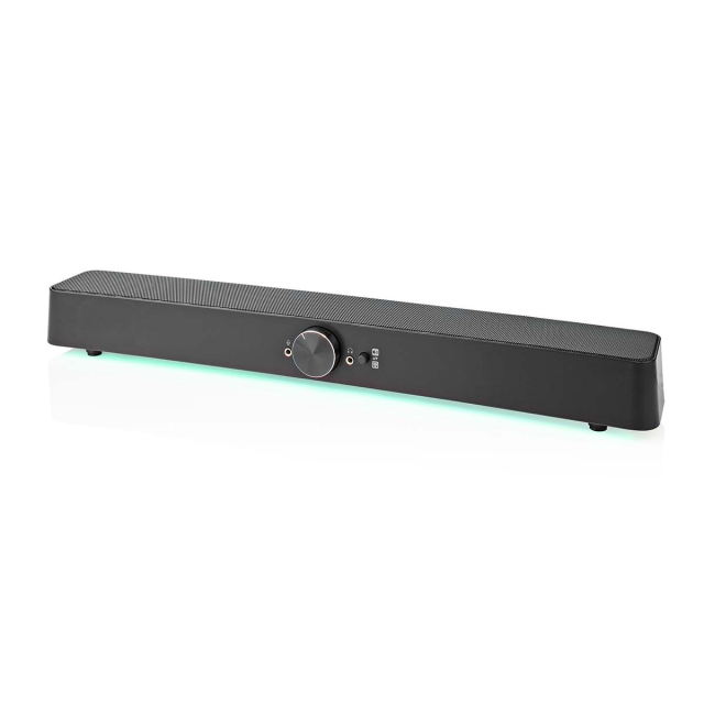 Nedis Gaming Højttaler | Højttalerkanaler: 2.0 | USB Drevet | 3.5 mm Hanstik | 30 W | LED | Volumenkontrol | Audio / video / dataforbindelser output: 1x 3.5 mm