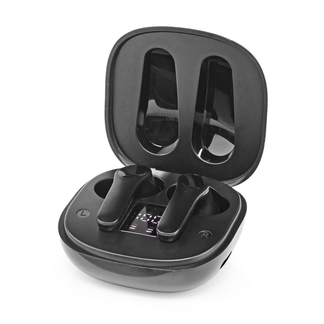 Nedis Fuldt Trådløse hovedtelefoner | Bluetooth® | Maksimal batteritid: 5 timer | Touch Control | Opladningsholder | Indbygget mikrofon | Understøtter stemmestyring | Støjreduktion | Sort