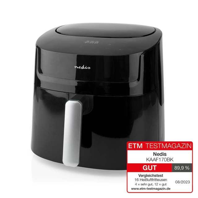 Nedis Hot Air Fryer | 7,2 l | Timer: 240 min | Antal forudindstillede programmer: 8 | Digital | Sort