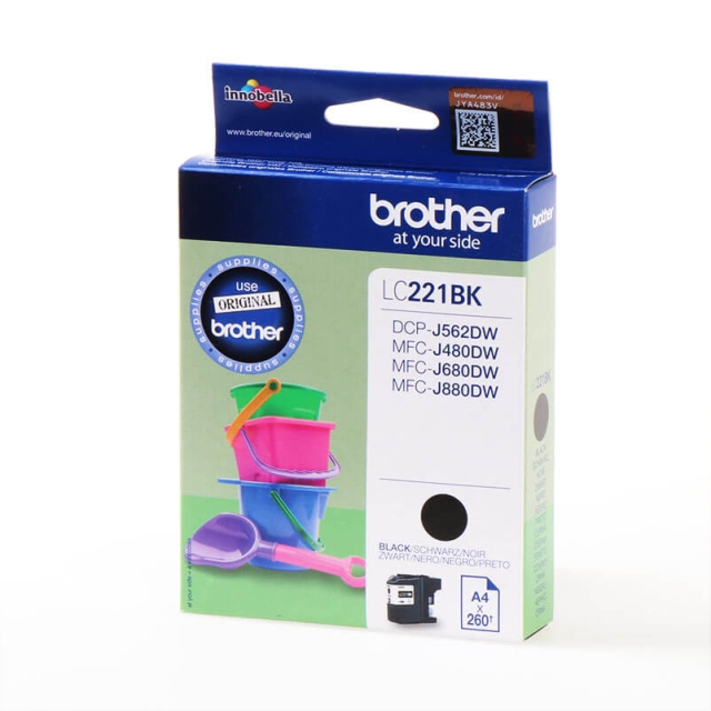 Brother Blæk LC221BK LC-221 Sort