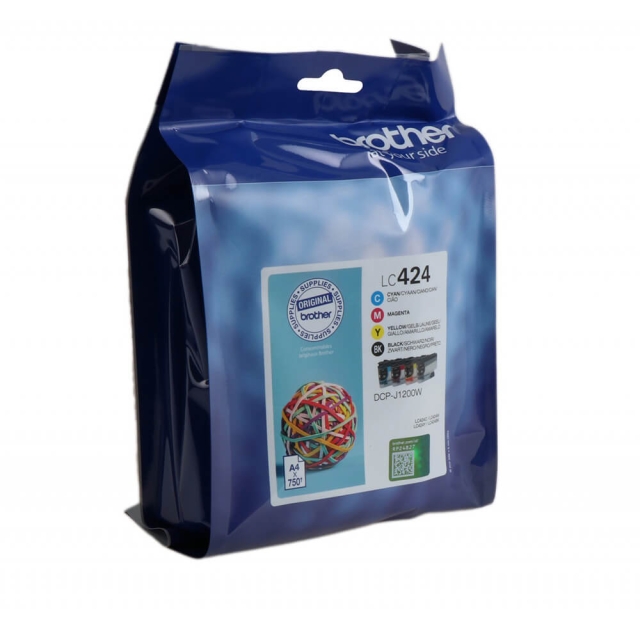 Brother Blæk Multipak LC424VAL LC-424 Sort Cyan Magenta Gul