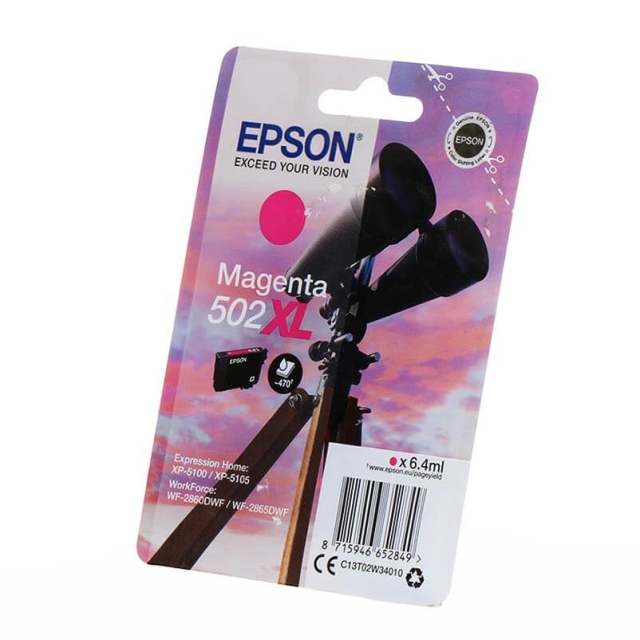 EPSON Blæk C13T02W34010 502XL Binoculars Magenta