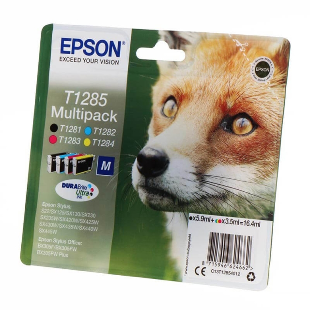 EPSON Blæk Multipak C13T12854012 T1285 Fox Sort Cyan Magenta Gul