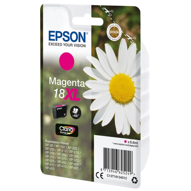 EPSON Blæk C13T18134012 18XL Daisy Magenta