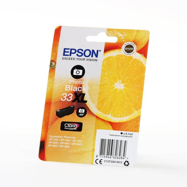 EPSON Blæk C13T33614012 33XL Orange Foto Sort
