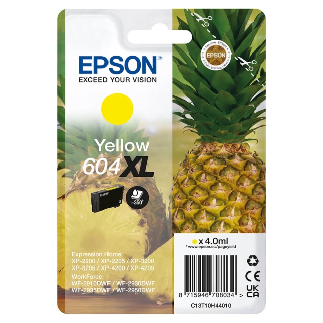 EPSON Blæk C13T10H44010 604XL Gul Ananas