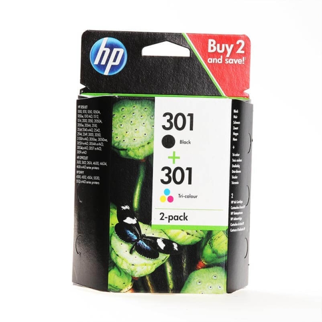 HP Blæk Multipak N9J72AE 301 Sort Cyan Magenta Gul
