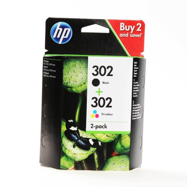 HP Blæk Multipak X4D37AE 302 Sort Cyan Magenta Gul