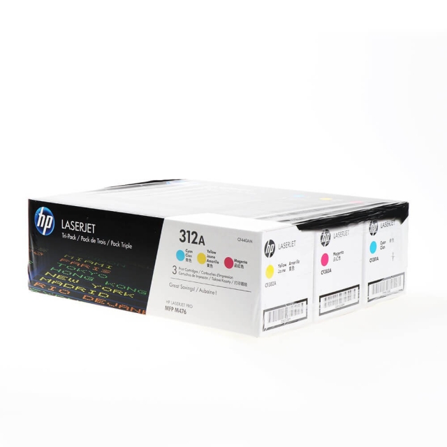 HP Toner CF440AM 312A Farve Cyan Magenta Gul
