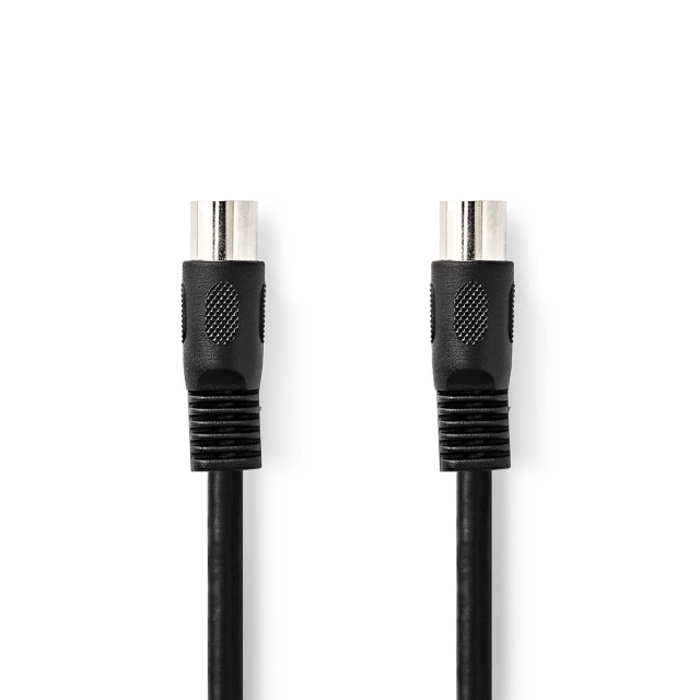 Nedis DIN Audio kabel | DIN 5-Pin Han | DIN 5-Pin Han | Nikkelplateret | 2.00 m | Runde | PVC | Sort | Label