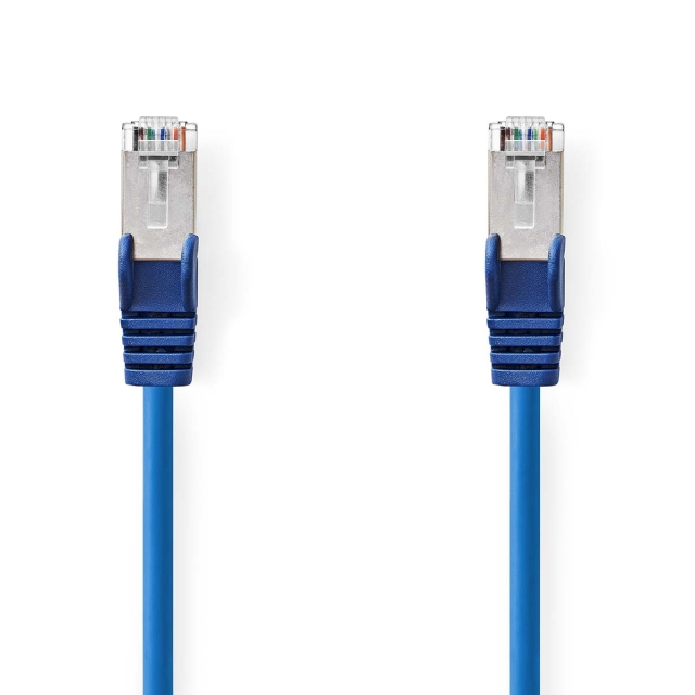 Nedis CAT5e netværkskabel | SF/UTP | RJ45 Han | RJ45 Han | 2.00 m | Runde | PVC | Blå | Label