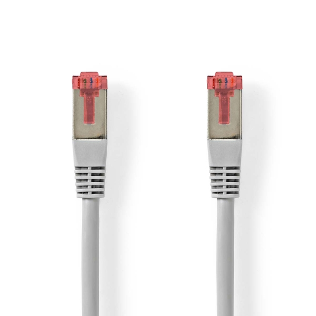 Nedis Kat 6 kabel | RJ45 Han | RJ45 Han | SF/UTP | 3.00 m | Runde | PVC | Grå | Label