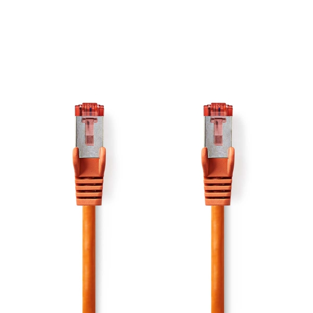 Nedis Kat 6 kabel | RJ45 Han | RJ45 Han | S/FTP | 2.00 m | Runde | LSZH | Orange | Label