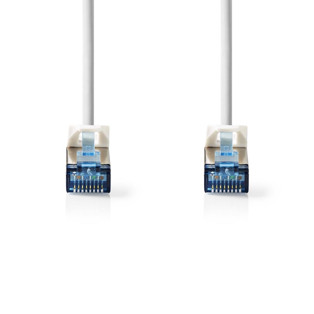Nedis CAT6a netværkskabel | S/FTP | RJ45 Han | RJ45 Han | 2.00 m | Snagless | Runde | LSZH | Hvid | Label